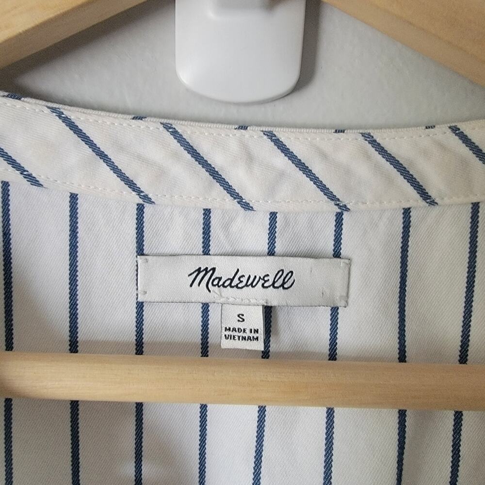 Madewell Harbor Lace-Up Neckline Minimalist Normcore Capsule Short Sleeve Dress - Picture 7 of 11